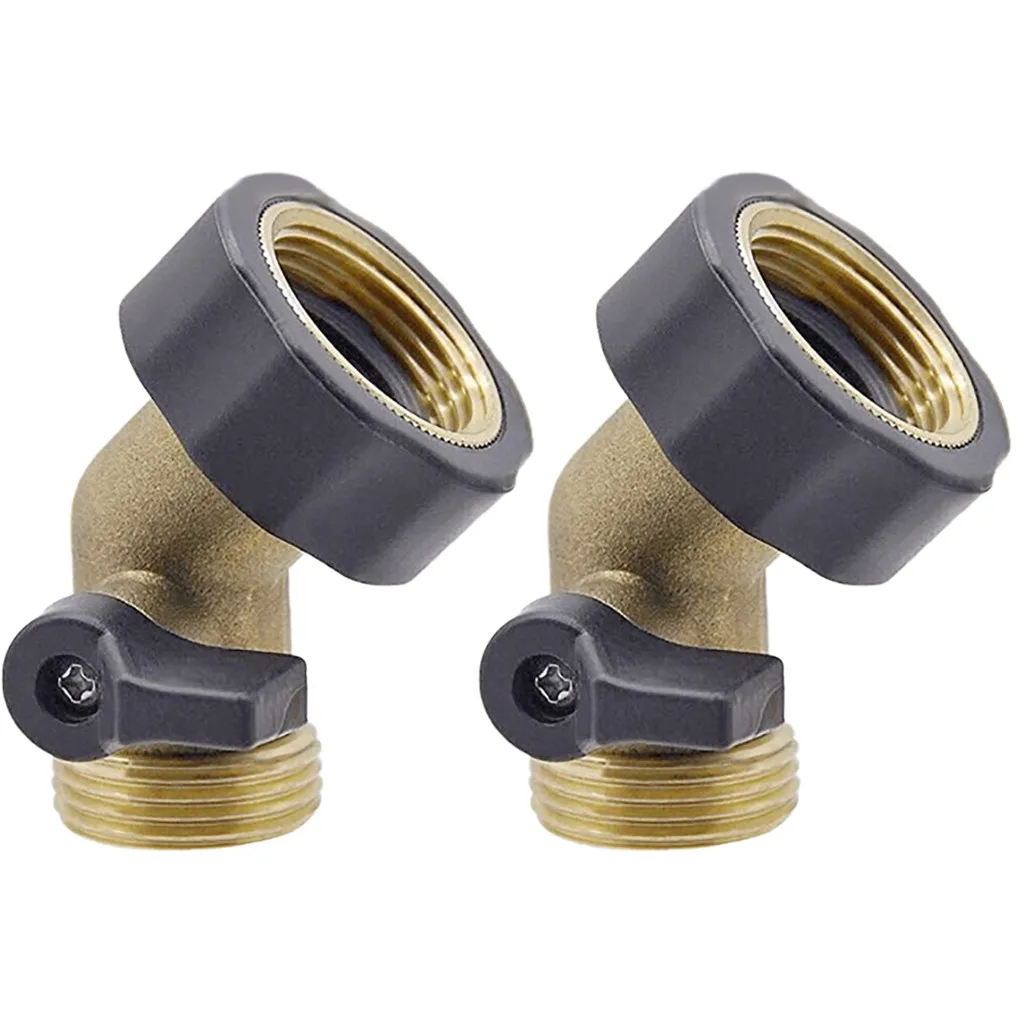 

Off Connector Shut 2 Gooseneck Brass Pcs Garden Hose Garden 3/4 Patio Lawn & Irrigation Timer Outdoor Watering Globes Large