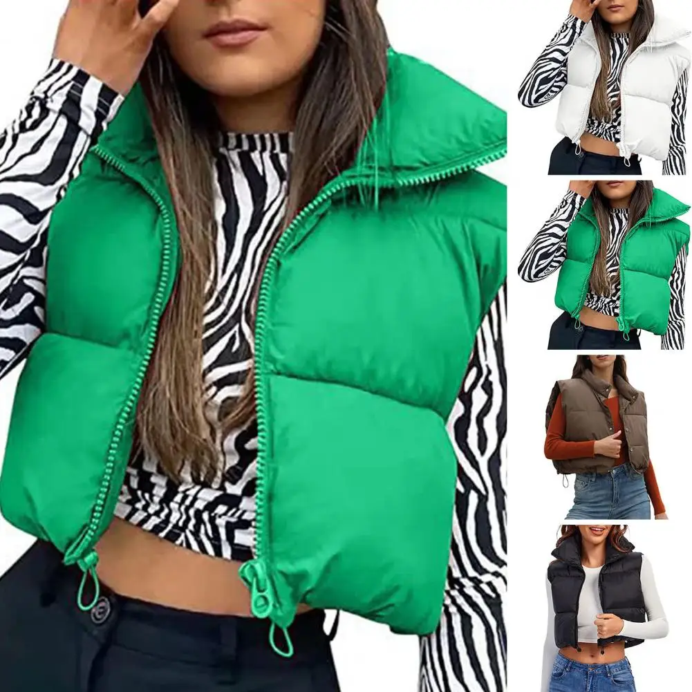 

2023 Winter Autumn Fashion New Cotton Padded Outerwear Vest Down Coat Sleeveless Women Loose Plus Size Puffer Jacket Female