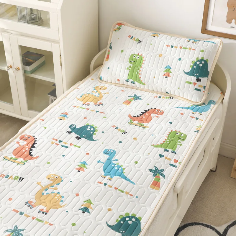 New Summer Children's Latex Mat Kindergarten Ice Silk Mat Two-piece Baby Air Conditioning Seat Cute Cartoon Mat