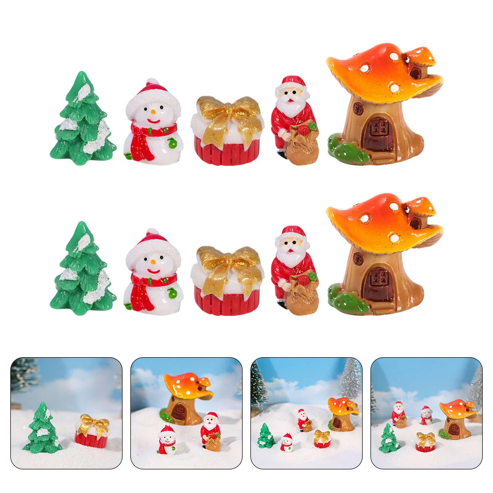 

Christmas Miniature Figurines Ornaments Snowman Santa Tabletop Fairy Decorationmini Decor Micro Accessories Gardens Landscape