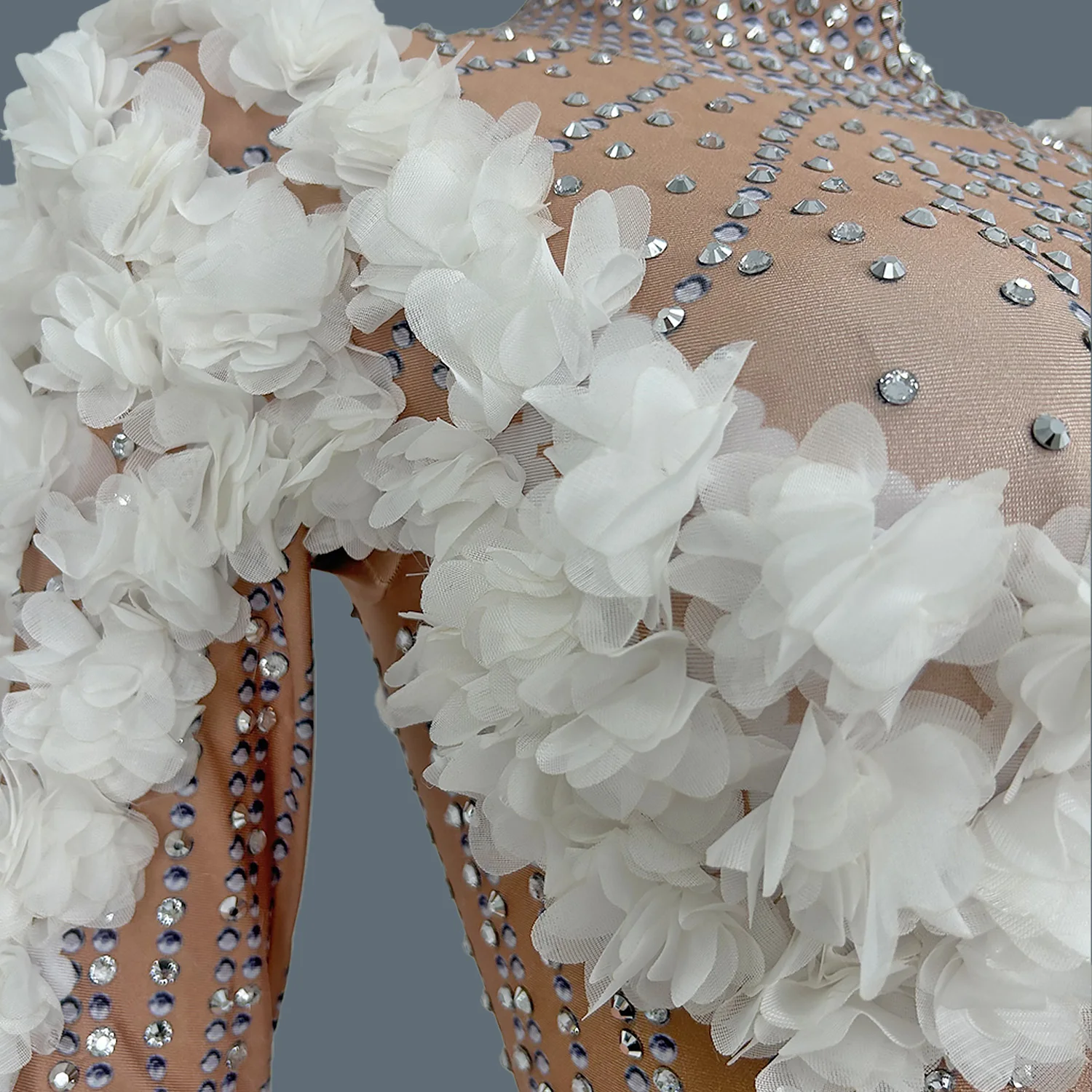 Женский комбинезон с цветочным принтом обтягивающий костюм для выступлений