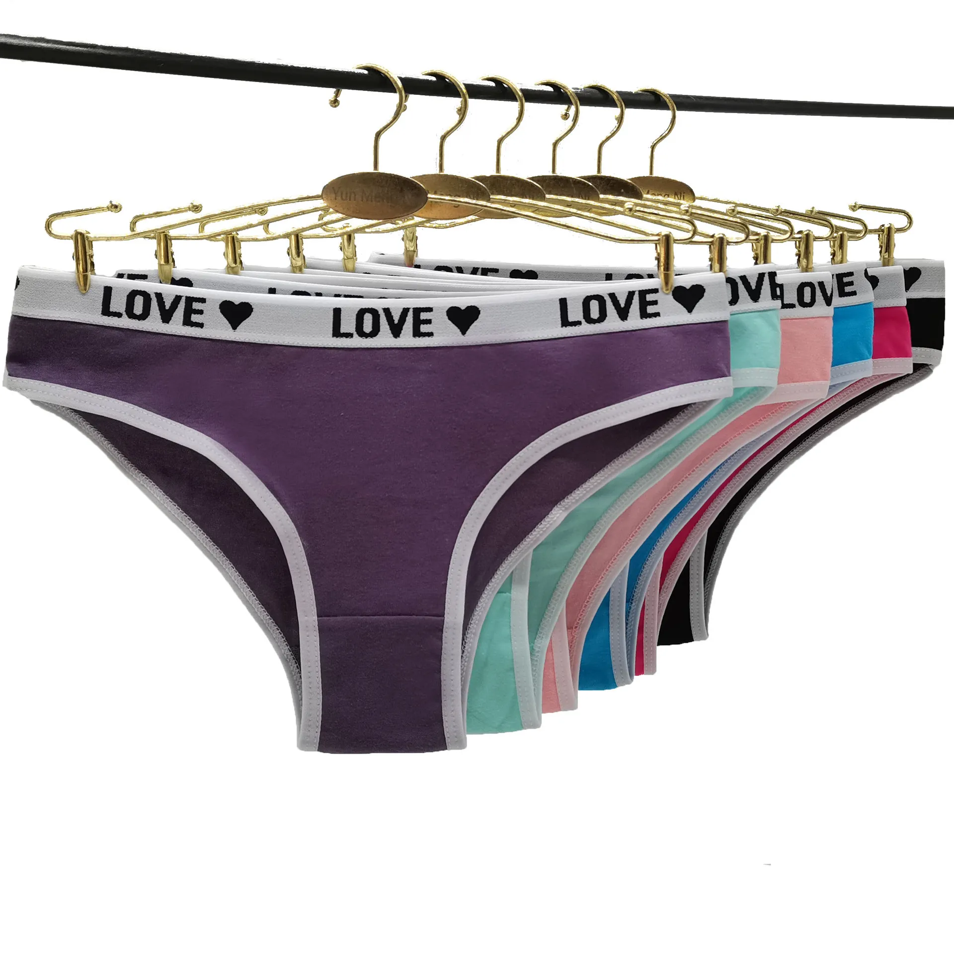 

36pcs Women's Cotton Briefs Low-Rise Solid Color Gilrs Lovely Panties Women's Sport Style Love Letter Underwears Wholesale