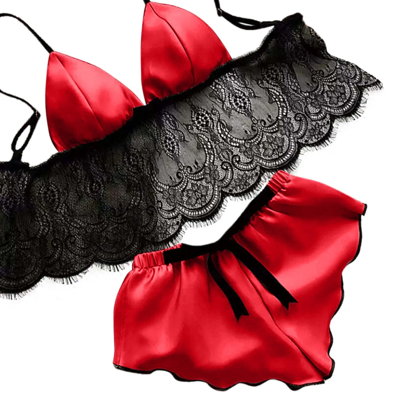 

Lace Patchwork Women Panties Set Sexy Seamless Push Up Slim Elastic Ladies Pajamas Sets Fashion Temptation Cotton Female Panties