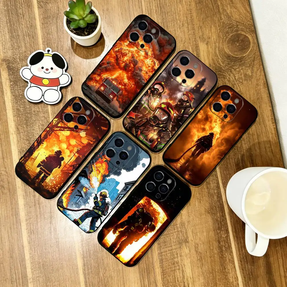 Фото Чехол для телефона Firefighters Put Out F-Fires для iPhone 17, 16, 15, 14, 13, 12, 11 Plus, Pro Max, XS, мягкий силиконовый, черный №1