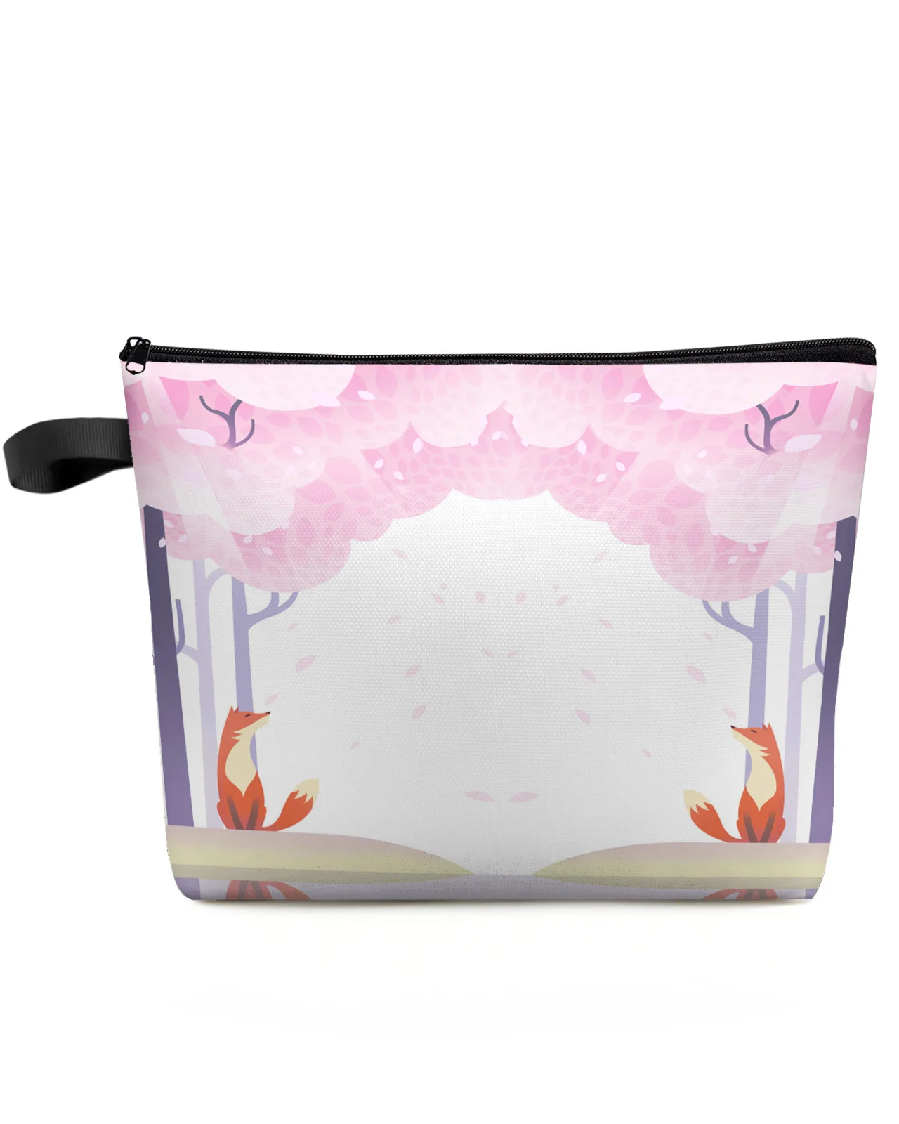 

Cartoon Cherry Blossom Fox Makeup Bag Pouch Travel Essentials Lady Women Cosmetic Bags Toilet Organizer Kids Storage Pencil Case