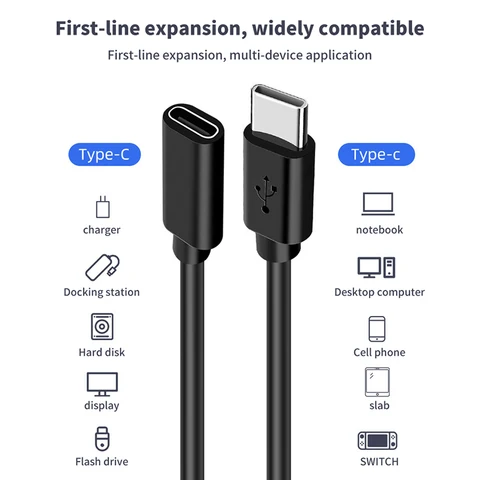 Кабель-удлинитель с разъемами USB Type-C и USB Type-C