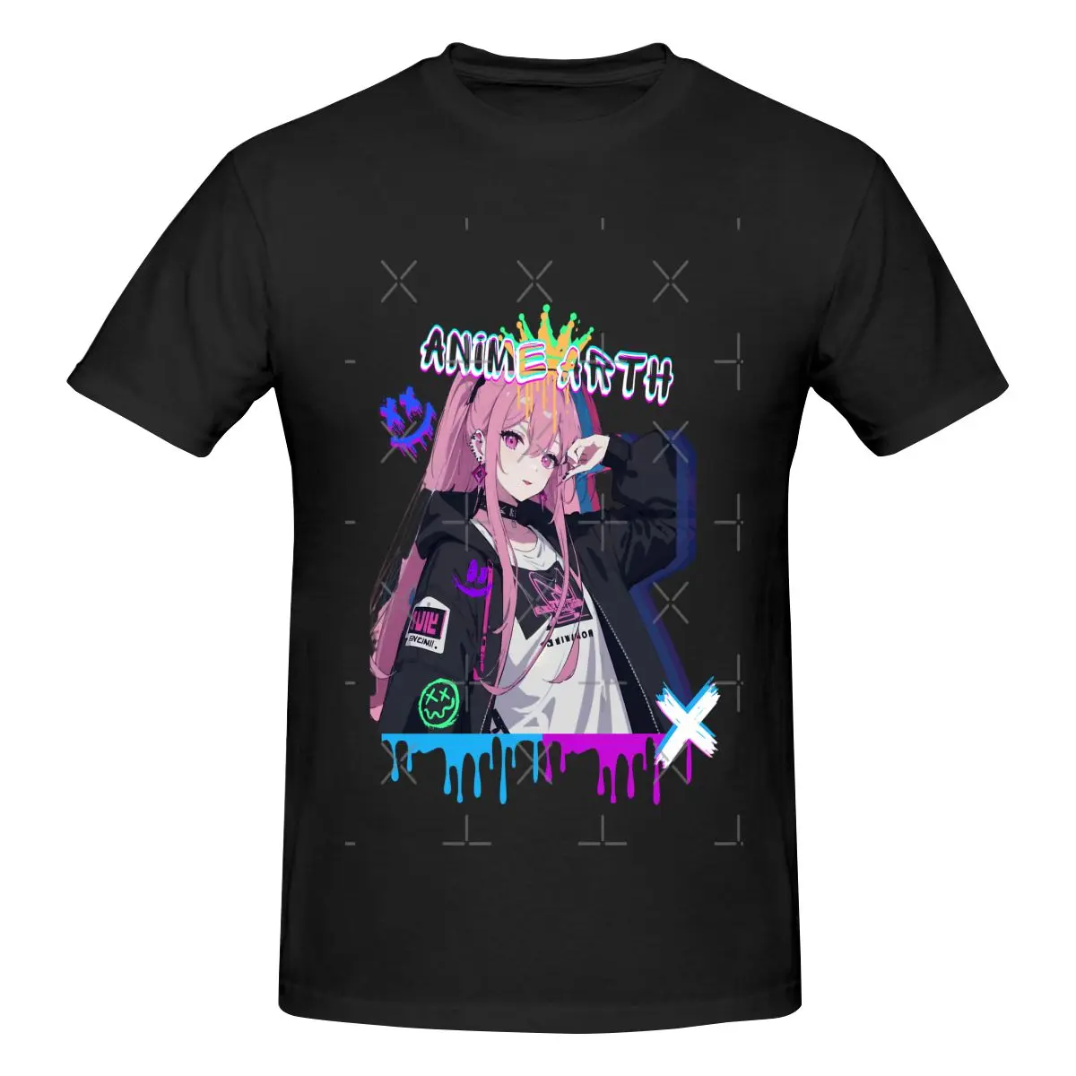 Забавный аниме Arth Аниме Иллюстрация Арт Мужская футболка Топы с принтом