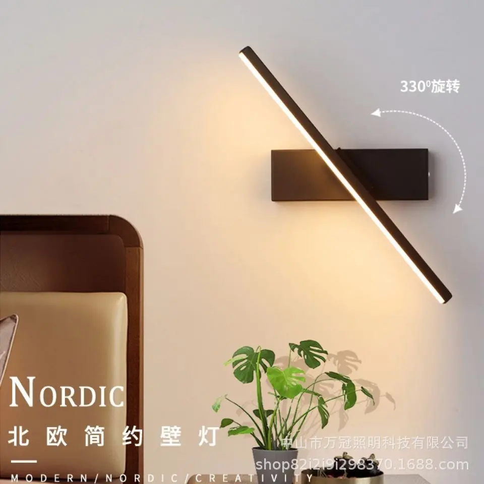 

Modern Bedroom Bedside Rotatable Adjustable Wall Light 330° Wall Light Angle Indoor LED Wall Lamp Fixture Aluminum Simple Lights