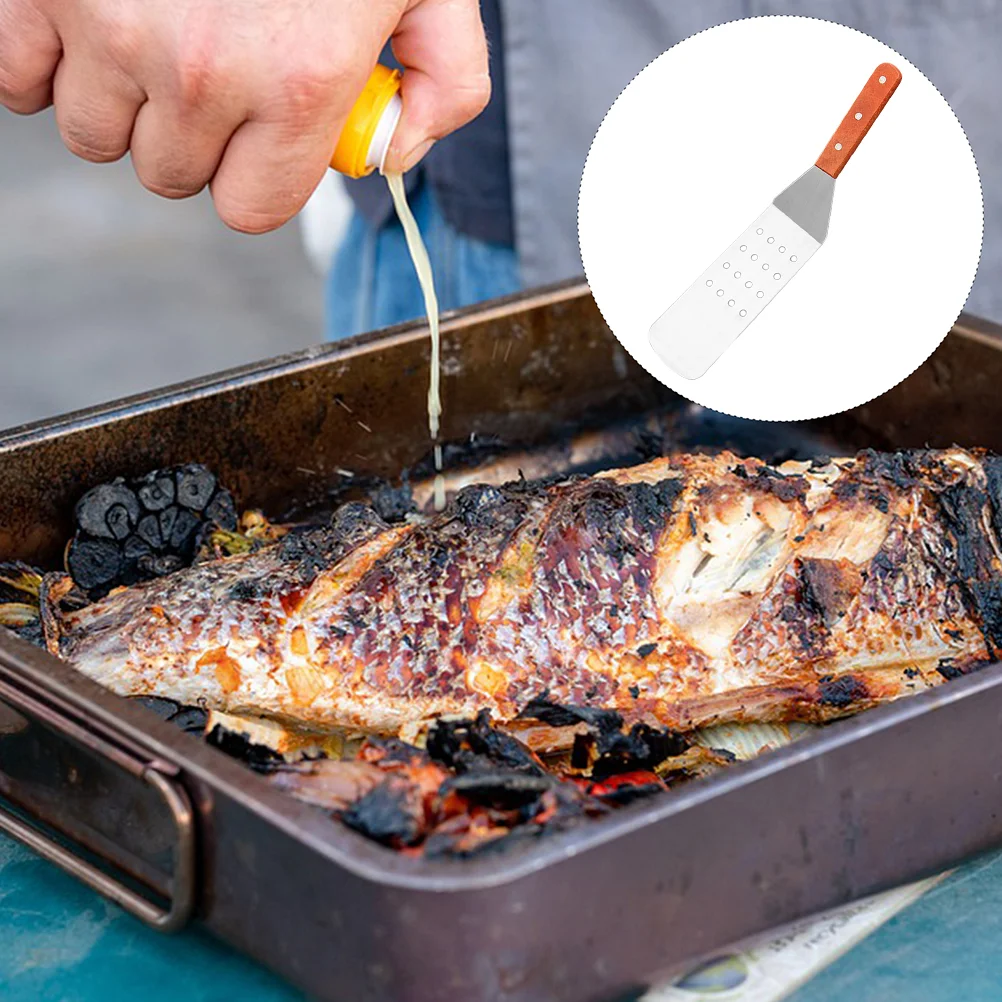 

Spatula Griddle Metal Grill Turner Scraper Stainless Steel Steak Spatulas Cooking Flat Kitchen Bbq Pizza Camping Burger