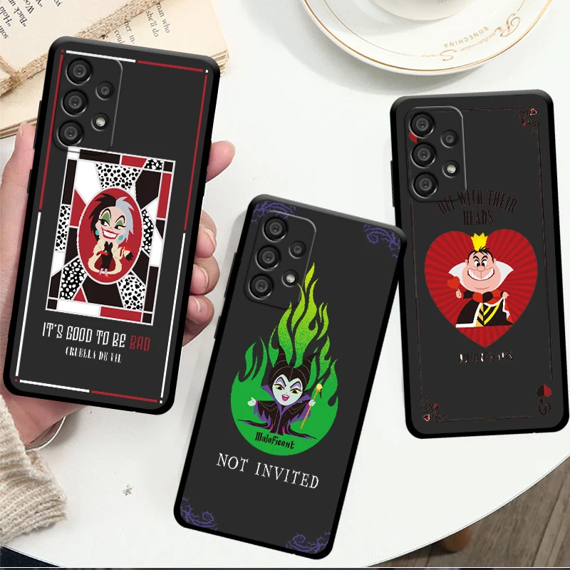 

Villain disney queen king angel Phone Case For Samsung A72 A71 A53 A52 A51 A31 A42 A32 A23 A22 A21S A13 A12 A03 A02 Black Cover