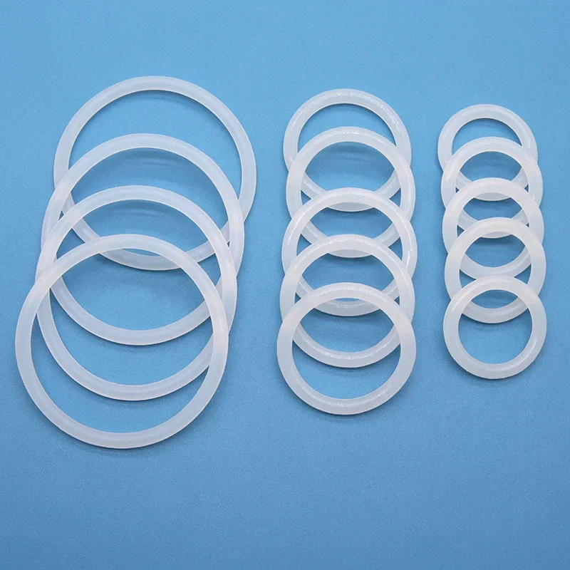 10/50pcs VMQ O Ring Gasket CS 3.5mm OD 10 ~ 85mm White Waterproof Washer Round Shape Silicone Food Grade