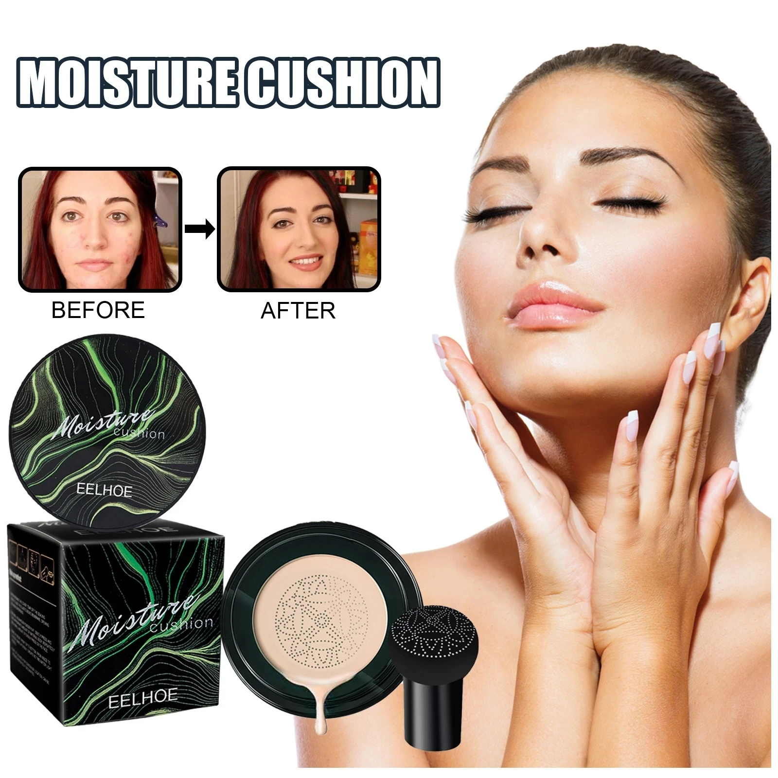

Cushion Cream Repair Concealer Isolation Liquid Foundation Waterproof and Sweatproof BB Cream Cosmetics Makeup Foundation