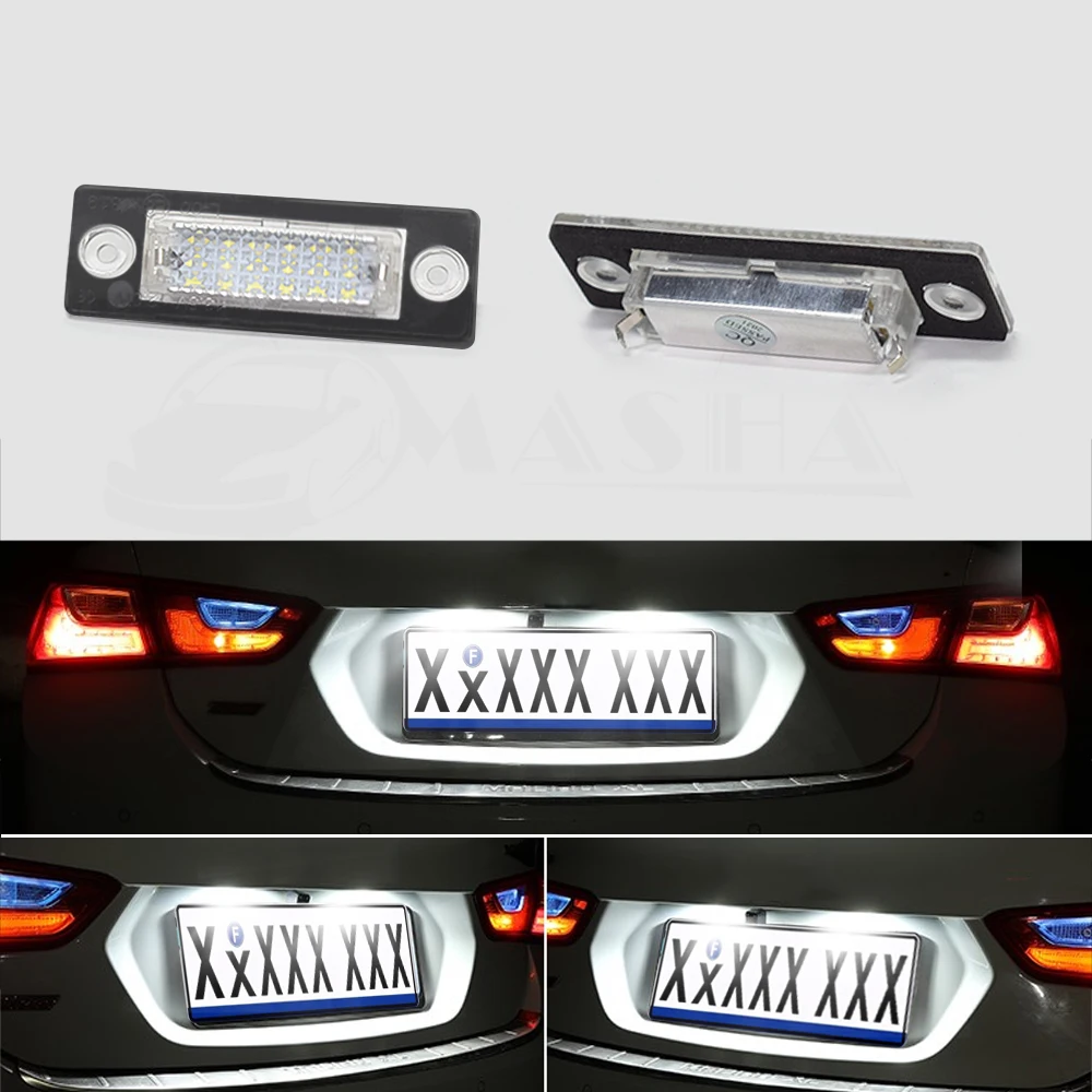 Led License Plate Lights Car Number Warning LampsTuning Accessories For VW Volkswagen Caddy 2K Golf Jetta 1K2 Passat B6 Touran