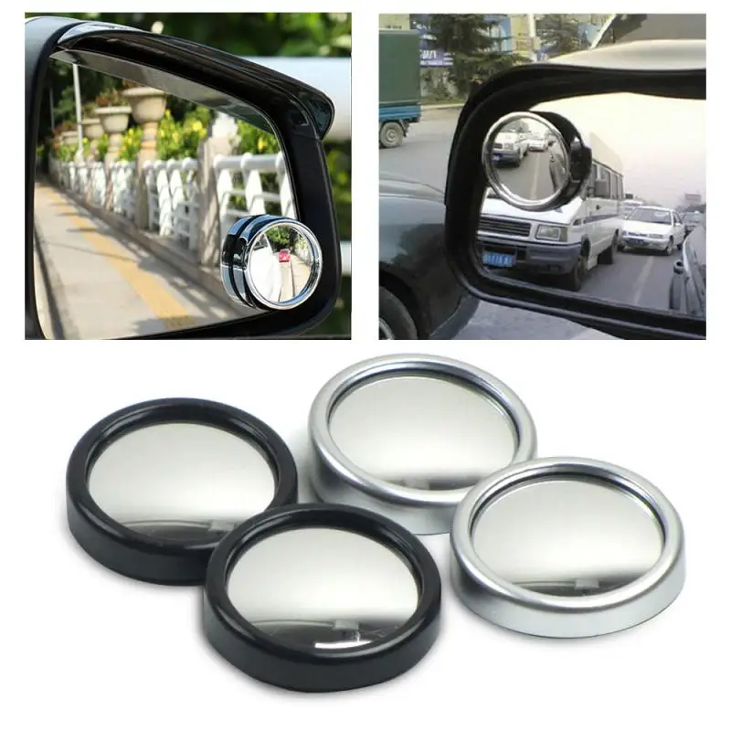 

2pcs 360 Degree Blind Spot Mirror For Car Reverse Frameless Ultrathin Wide Angle Round Convex Rear View Mirror Auto Car Accesory