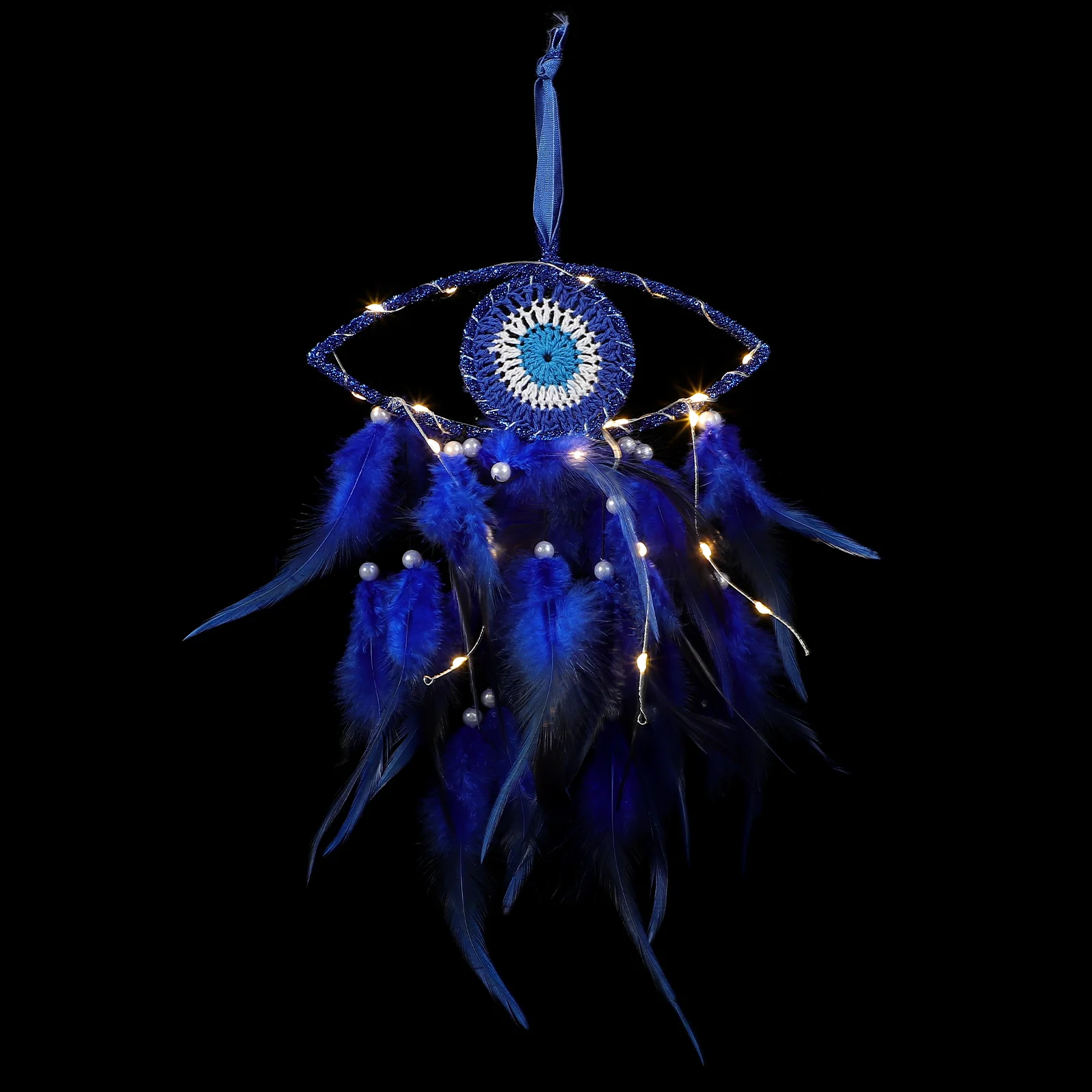

1pc Exquisite Feathers Pendant Indoor Wall Hanging Decor Unique Evil Eye Decor