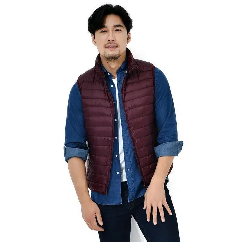 Spring Man Duck Down Vest Ultra Light Jackets Men Fashion Sleeveless Outerwear Coat Autumn Winter Coat 90% White Duck Down