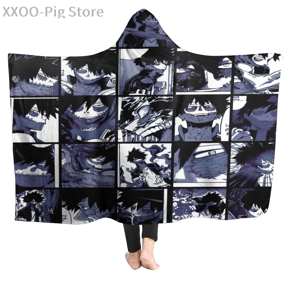 

My Hero Academia Collage Anime Aizawa Shota Throw Fuzzy Warm Throws for Winter Bedding Printing Soft Micro Fleece hooded blanket