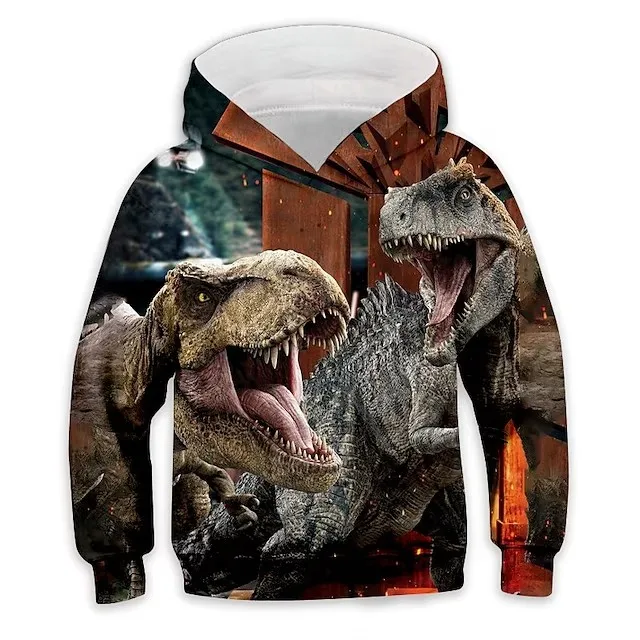 

Fashion Boys&Girls 3D Dinosaur Hoodies Autumn&Winter Teen Kids Animal Hoodie Infantil Boy Costumes Sweatshirt Children Clothing