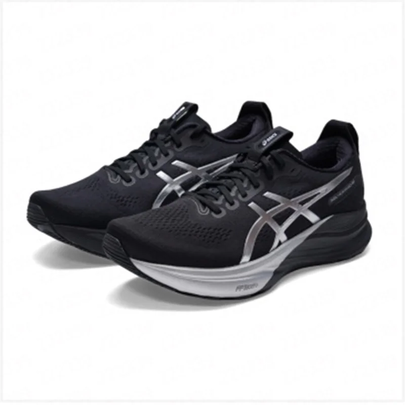 Мужские кроссовки Asics GEL-KAYANO 32 черно-серебристые, с улучшенной поддержкой, дышащей сеткой, для марафона, 1011C215-001 (art.: 3920db992ee25) - 3920db992ee25