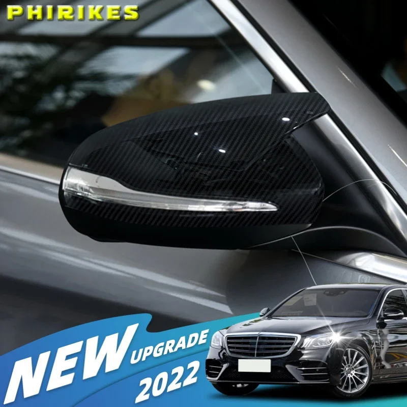 Черная прошитая крышка зеркала заднего вида для Mercedes-Benz C E GLC G Class AMG W205 X253 W222 W213 W238