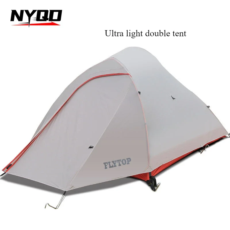 Feituo Tent Outdoor Nylon Coated Silicon Double Layer Aluminum Pole Anti-rainstorm Field Camping Single Light
