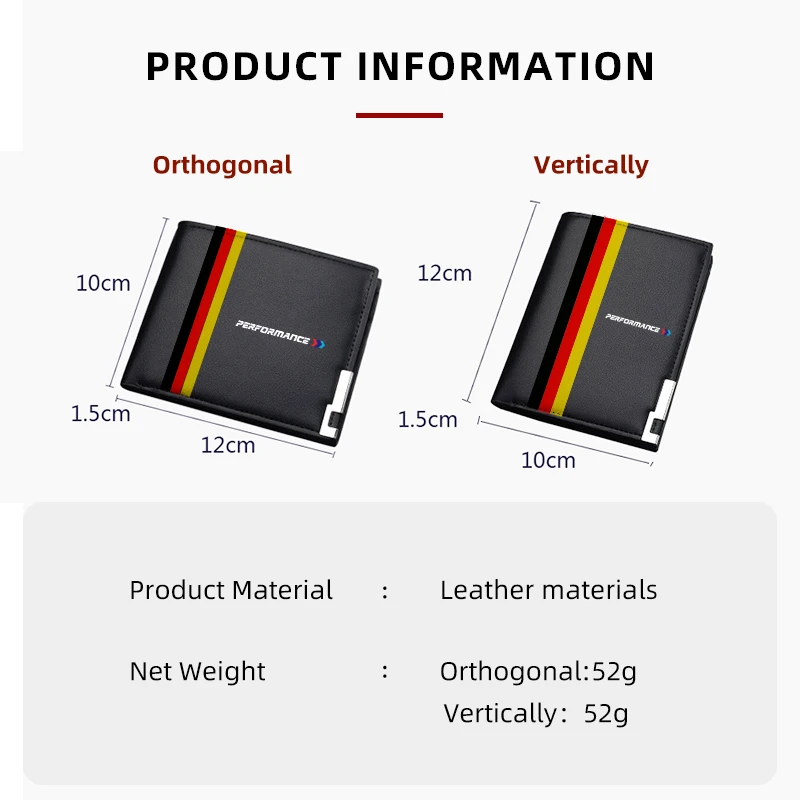 Кожаный кошелек немецкого цвета для BMW E90 E60 E46 E39 F30 F10 E87 X3 X4 X5 X1 G30 G20 M3 M5