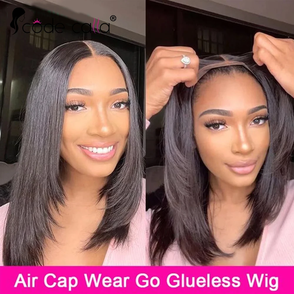 

180% Wear And Go Glueless Human Hair Wig Bob HD Lace Straight Short Bob 4x4 Lace Frontal Pre Plucked Human Wigs Ready To Go Remy