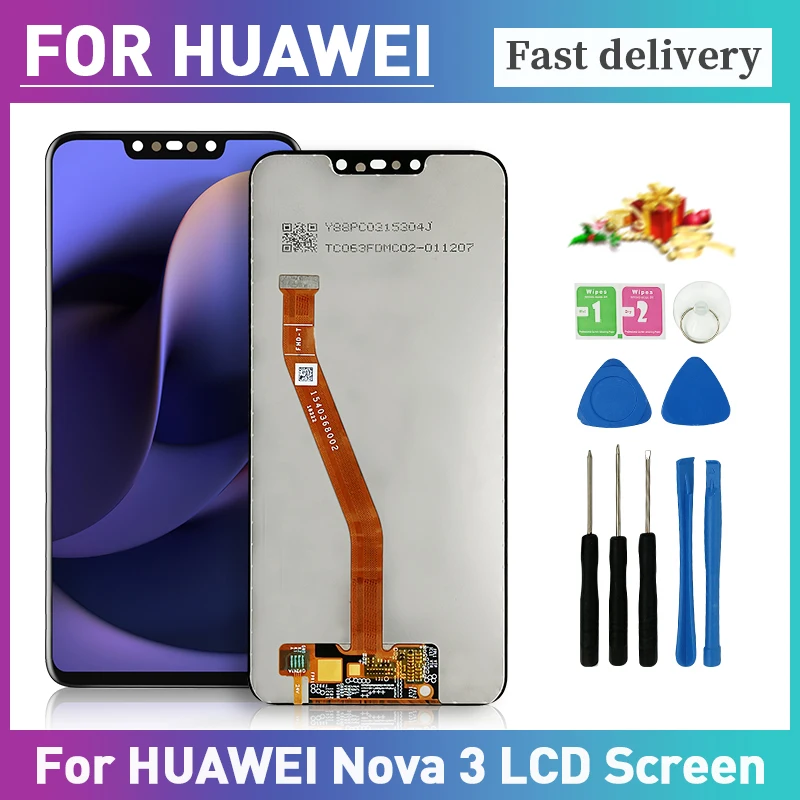 

6.3" LCD for Huawei Nova 3 Display 100% Tested Touch Screen LCD Replacement Digitizer Assembly Part PAR-AL00