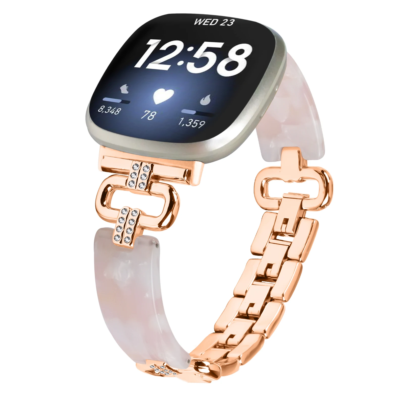 Фото Ремешок для Fitbit Sense 2, женский и мужской, из смолы и металла, браслет для часов Fitbit Versa 3, Versa 4, сменный ремешок, аксессуары. №2
