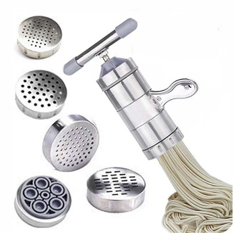 

2/5 Mould Manual Noodle Maker Press Pasta Machine Spaghetti Making Machine Stainless Steel Fruit Cutter Juicer Kitchen Tool