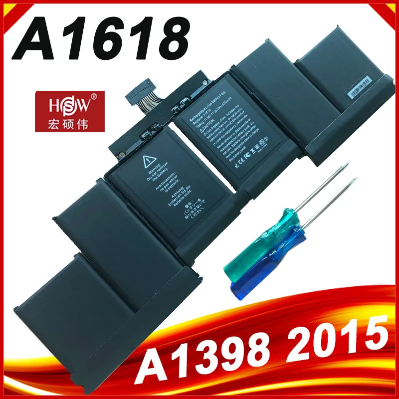 Аккумулятор A1618 для Apple MacBook Pro Retina 15 4 '' A1398 2015 020-00079 MJLQ2LL/A MJLT2LL/A 11 36 в Вт/ч |