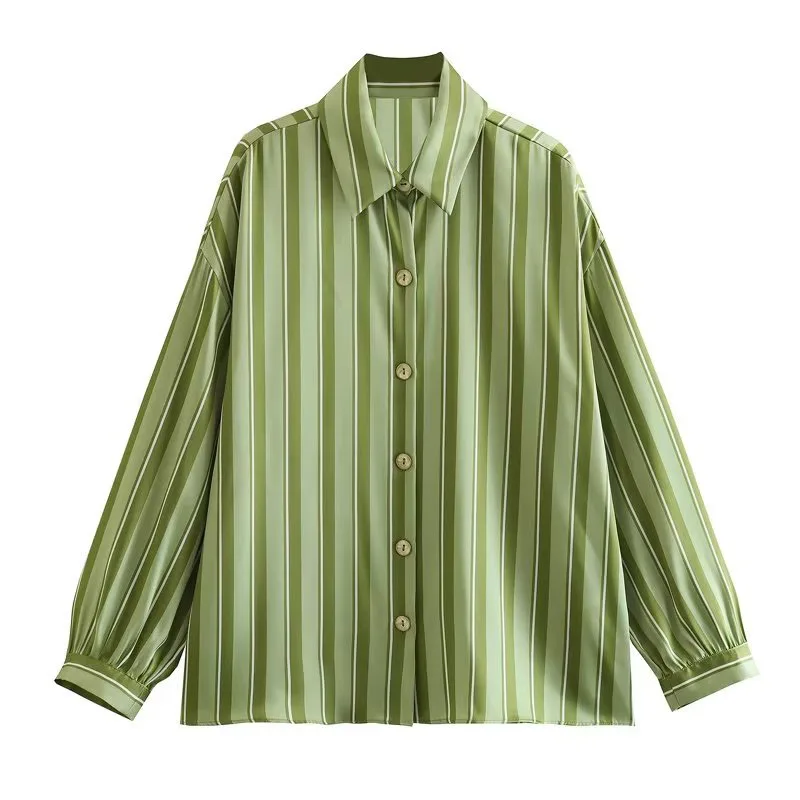 

Женская блузка в полоску, с длинным рукавом, на пуговицах