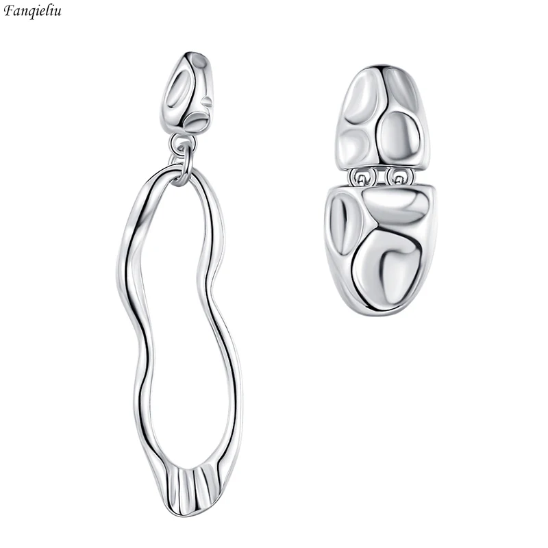 

Женские асимметричные серьги-подвески Fanqieliu, серебро 925 пробы, в металлическом стиле, FQL23200