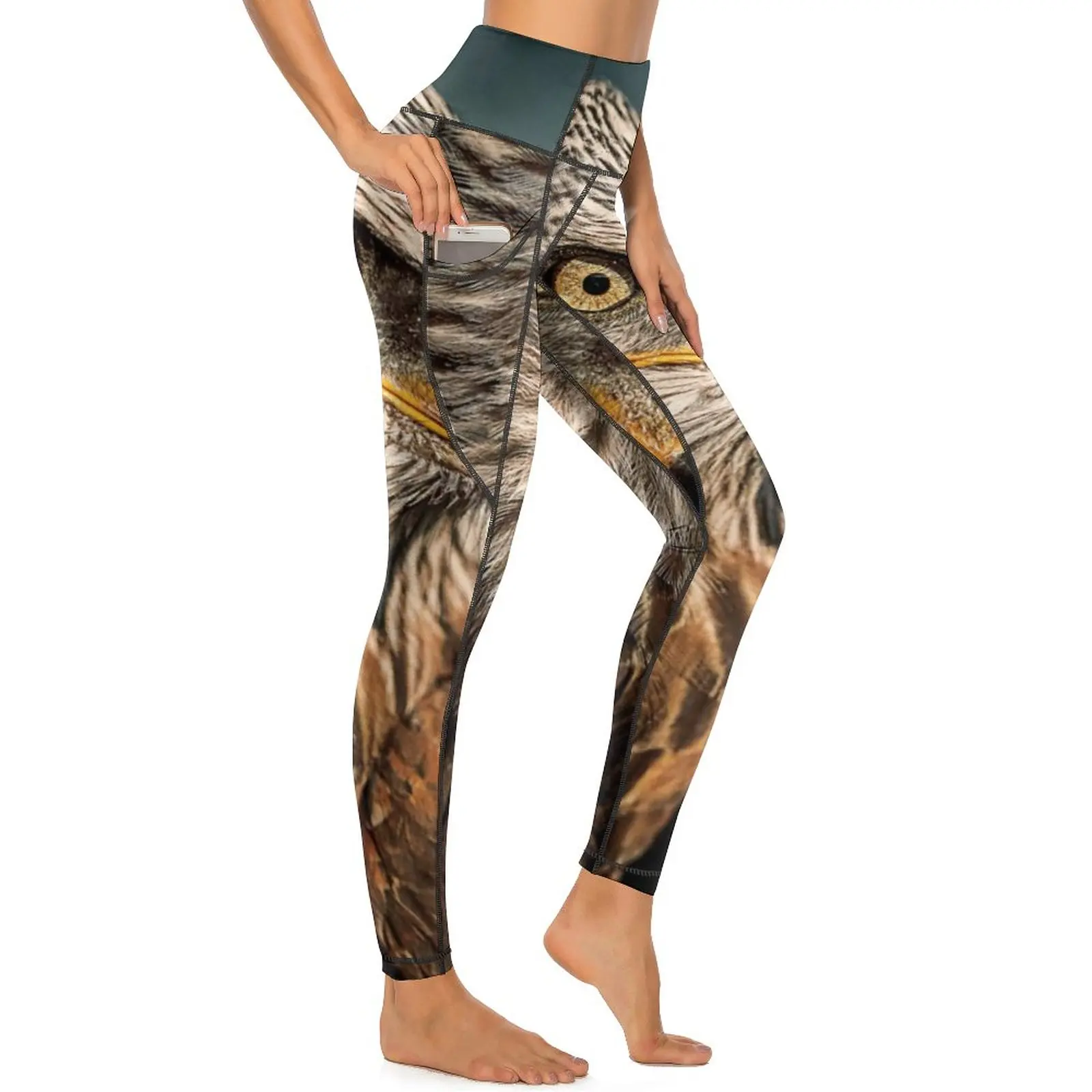 

Wild Eagle Leggings Bald Eagles Animal Fitness Running Yoga Pants High Waist Vintage Leggins Sexy Quick-Dry Design Sports Tights