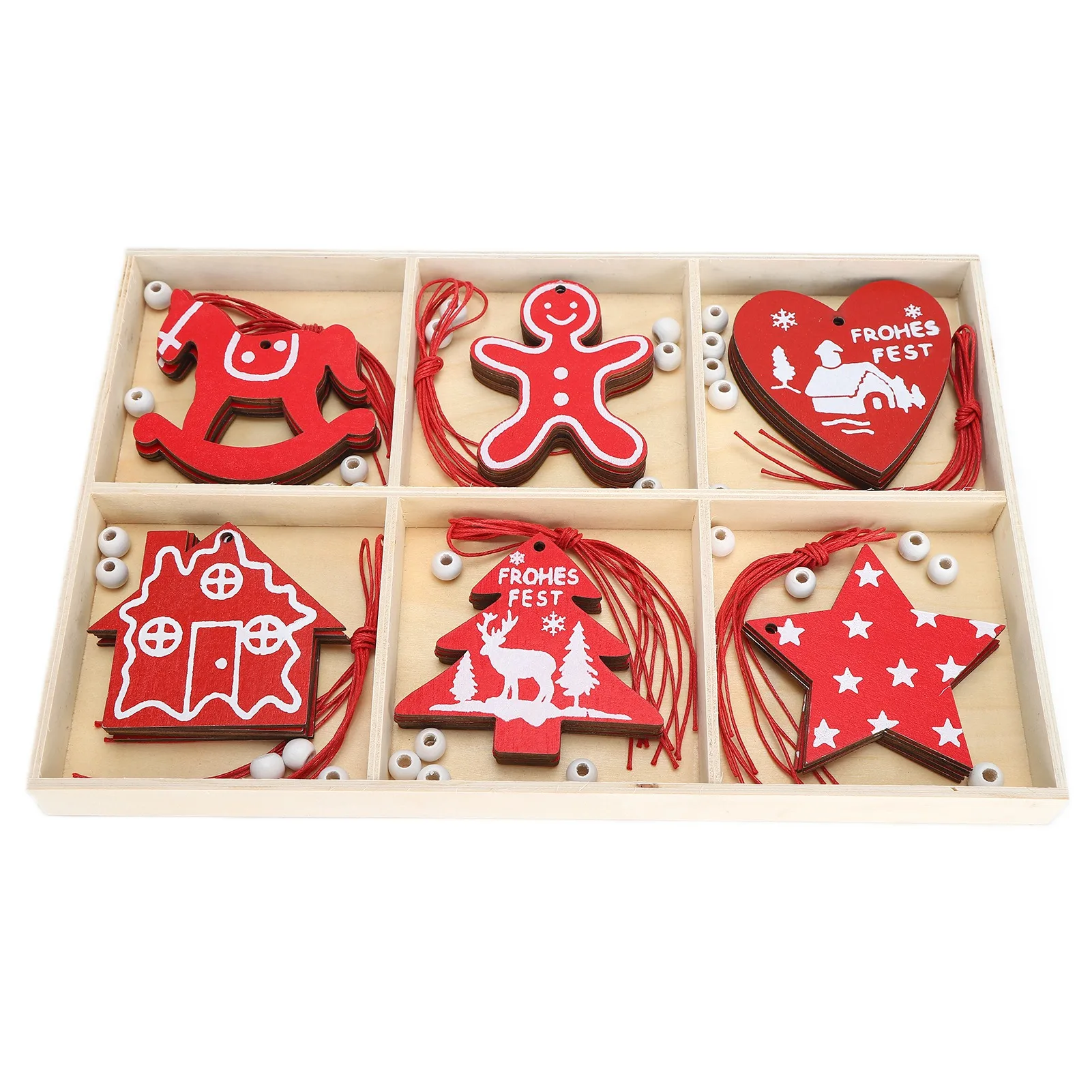 Деревянные подвесные украшения DIY Рождественская елка Декоративные подвески