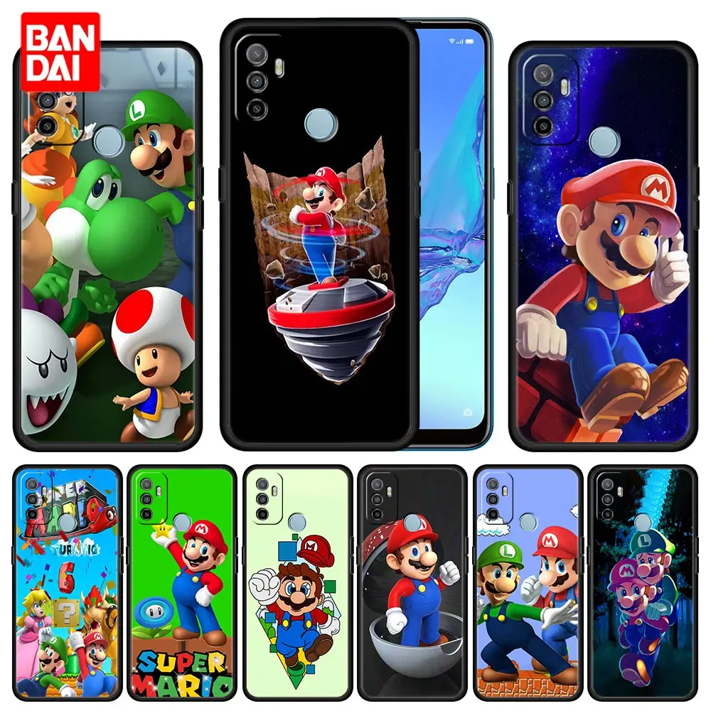 

Case for Oppo A3s A5s A9 A15 A31 A53 A52 A54 A74 A93 A94 F19 Pro 4G 2020 Japan Shell Funda Capinha Luxury Super Mario Game Cute