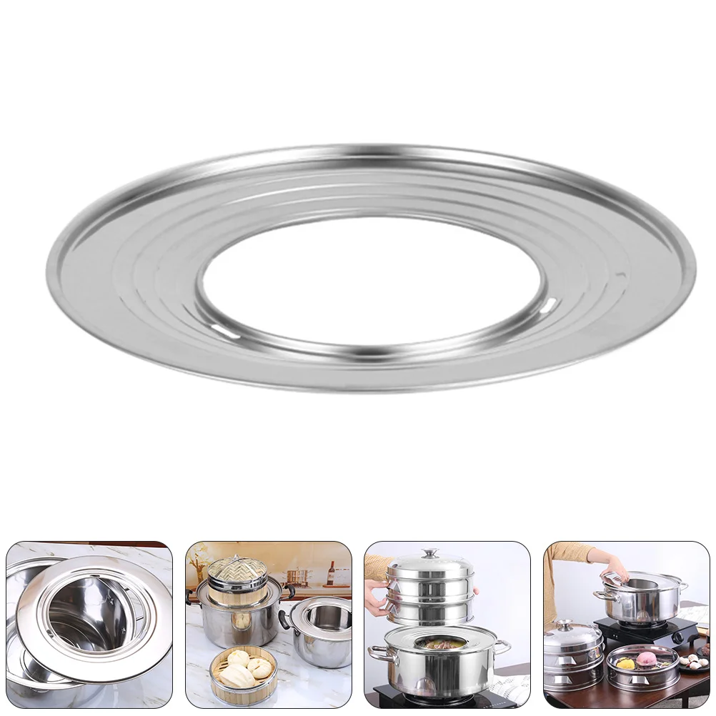 

1pc Multi-Functional Steamer Rack Kitchen Round Steamer Pot Ring (Silver)