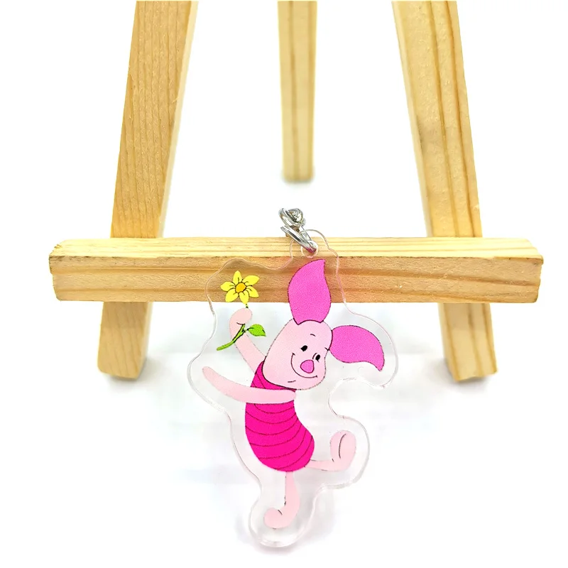 

10pcs Winnie Bear Pig Characters Handmade lovely color flower key chain headset cover key ring charm bag pendant car key chain