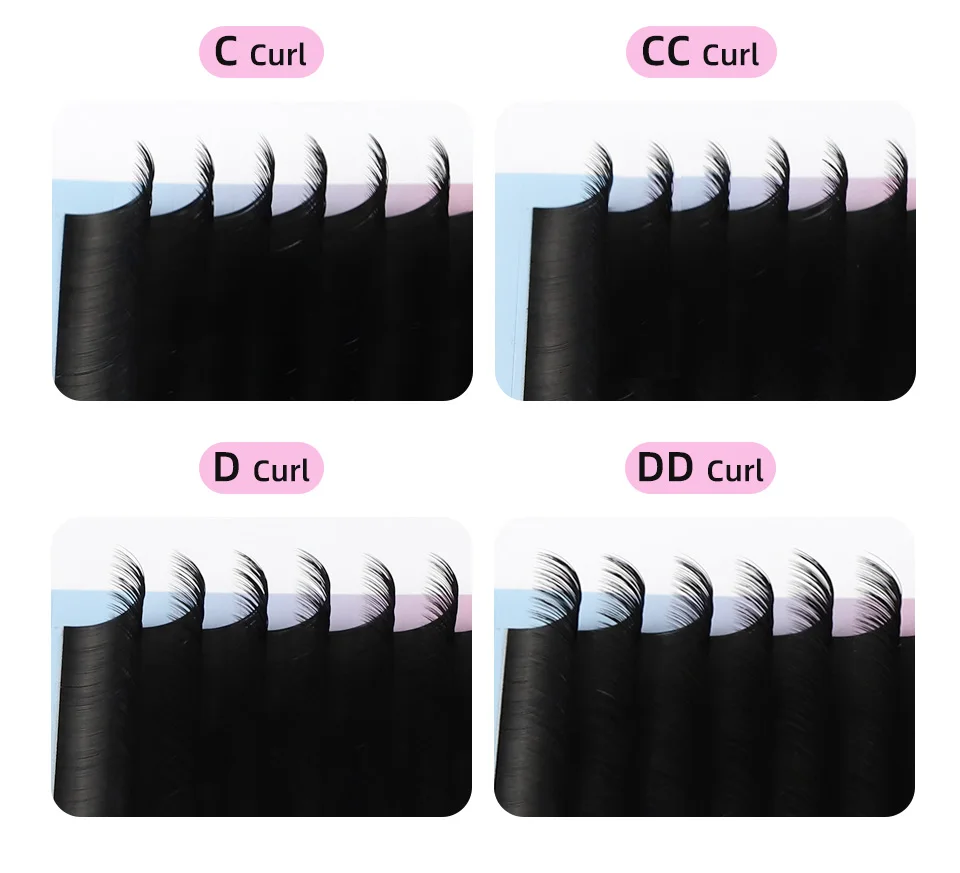 Индивидуальные ресницы Rujade все размеры 6-20 мм фотоматовые Черные искусственные