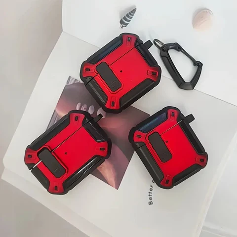 Чехол для Apple Airpods Pro 1-го 2-го поколения с безопасным замком, защитный жесткий чехол с брелком для Airpods 3 2 1