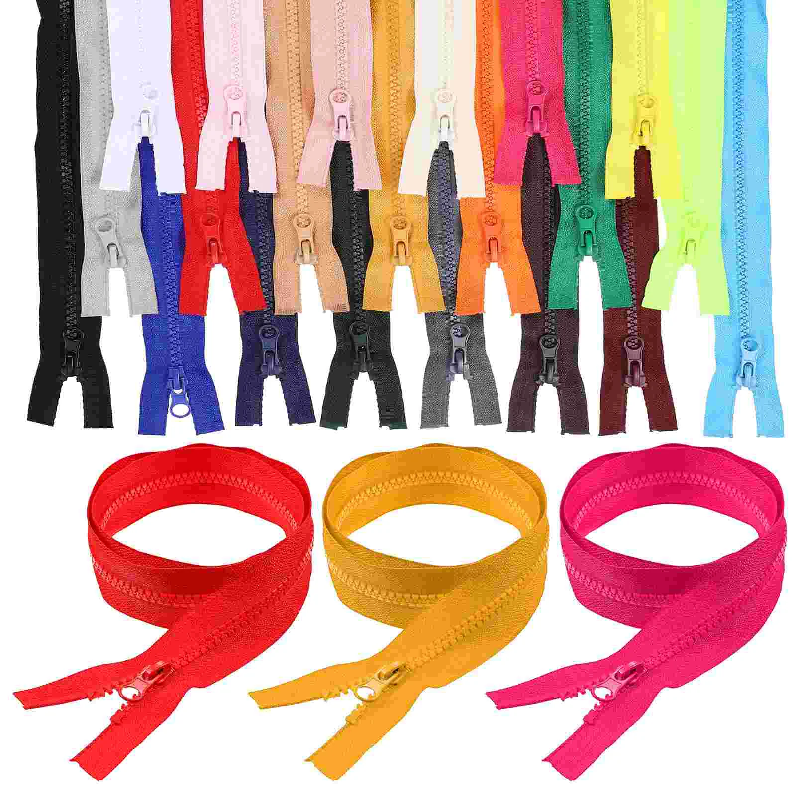

21 Pcs Resin Zipper Pull Sewing Zippers Separating Invisible Double Open Parts DIY Crafts