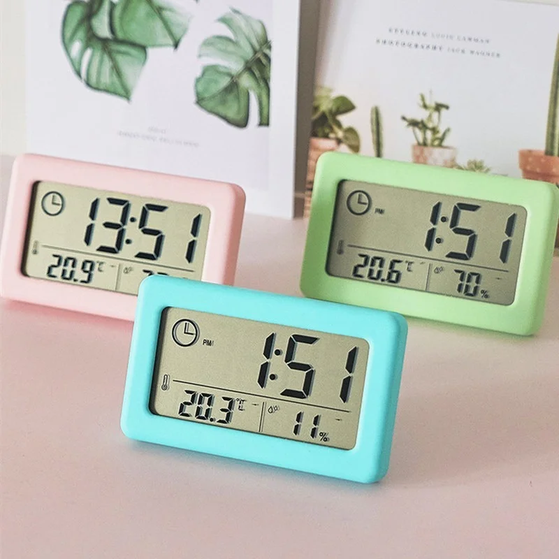 Thermometer Hygrometer Display  Portable Clock Desktop Clock Digital  For Bedroom Weather Station