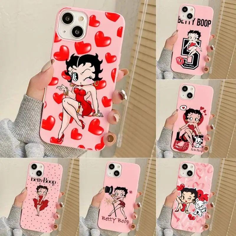 

B-Betty Cute Boop Phone Case For Iphone 7 8 Plus X Xr Xs 11 12 13 Se2020 Mini Mobile Iphones 14 Pro Max Case