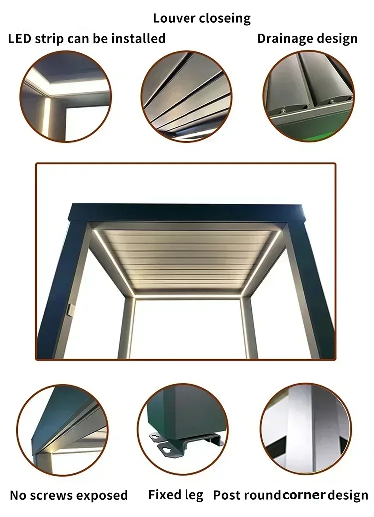 Высококачественная уличная беседка для защиты от солнца и дождя с москитной