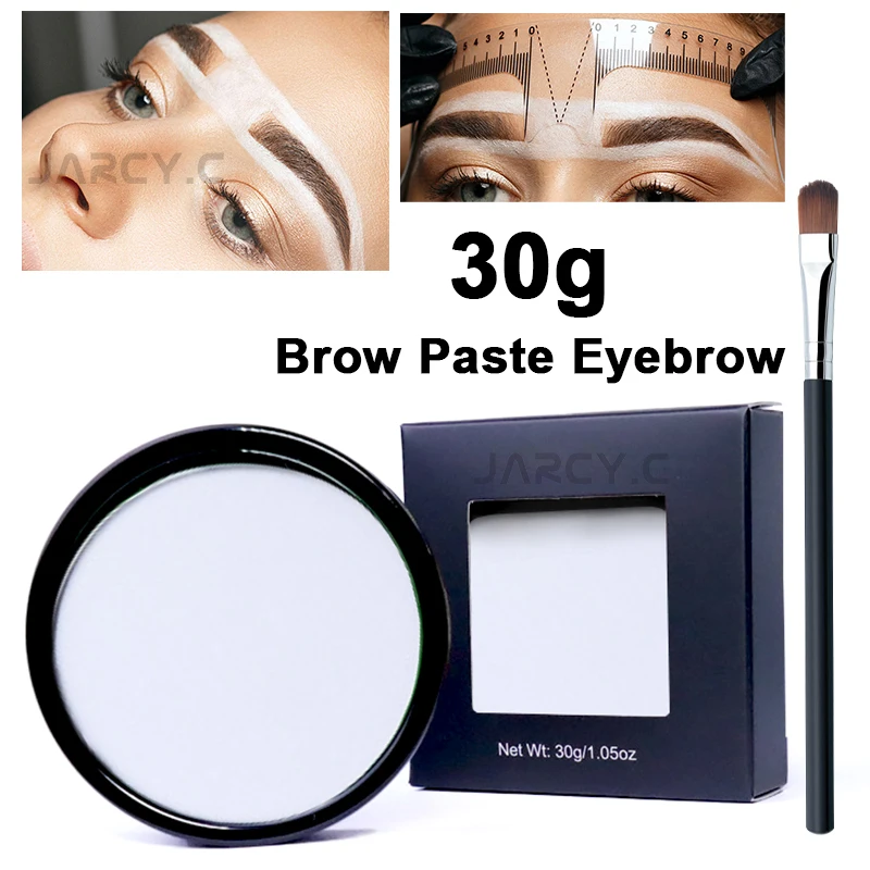 New 30g White Mapping Paste with Brush Permanent Makeup Microblading Mapping Paste Eyebrow Shaping Brow Tattoo Tinting Tool Kit