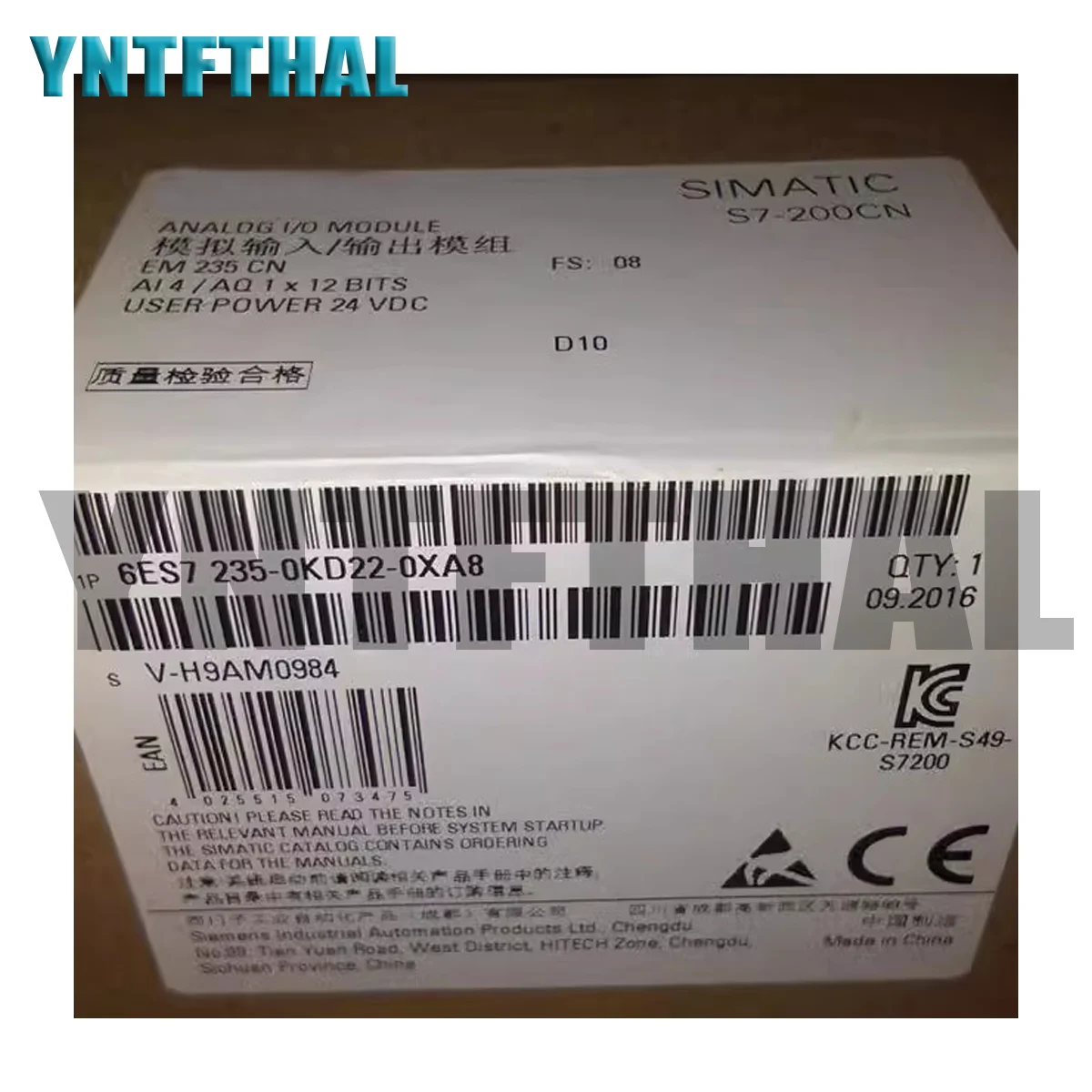 6ES7235-0KD22-0XA8 12-битный аналоговый входной/выходной преобразователь