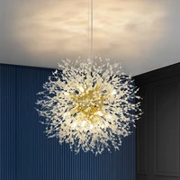 nordic modern wrought iron crystal dandelion chandelier living room bedroom dining led ceiling lighting fixtures pendant lamp