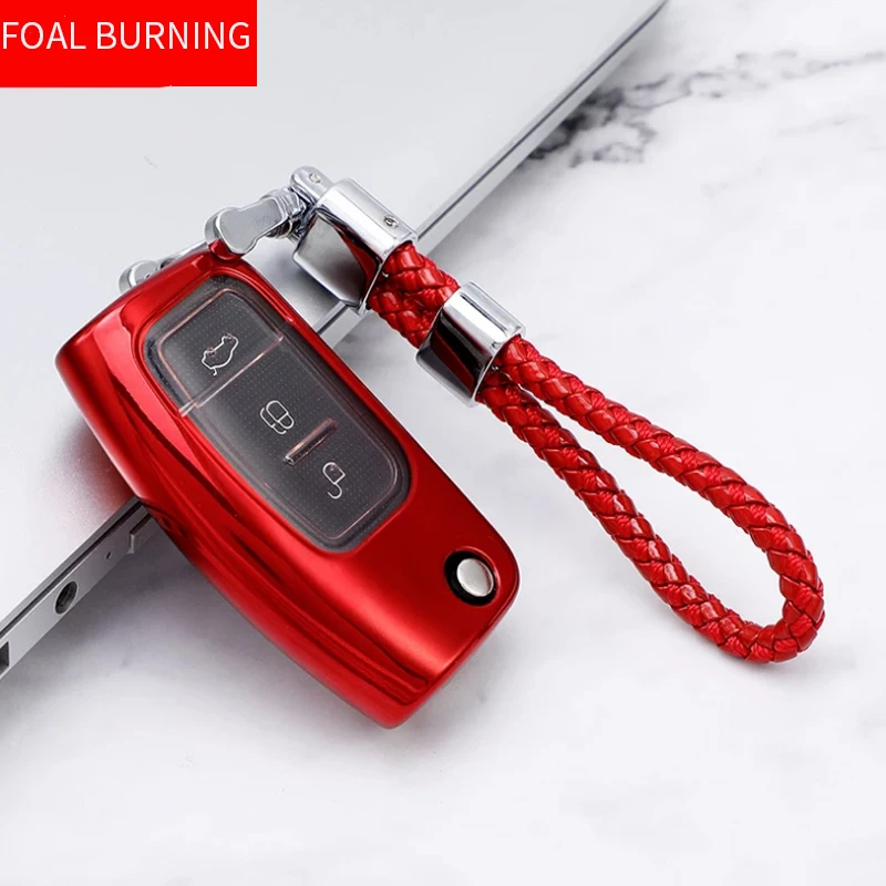 

Автомобильный чехол-книжка из ТПУ для ключей, чехол для ключей для Ford Fiesta Focus 2, Falcon, Ecosport Escape Kuga Galaxy B-Max C-Max, защита