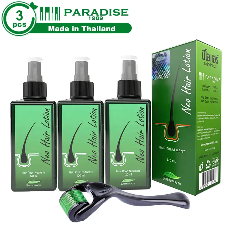 

3pcs Neo Hair Lotion Original Thailand Fast Hair Growth Oil Herbs Essence Prevents Hair Loss Scalp Treatment Beard Grow Spray
