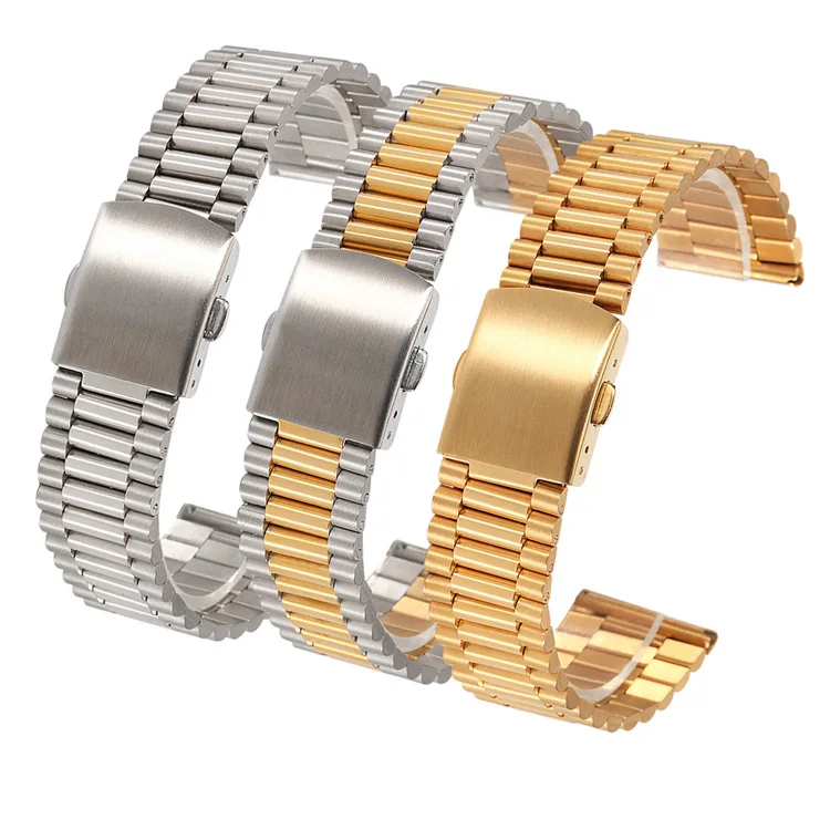 

Аксессуары для часов, цепочка из нержавеющей стали для мужчин и женщин, цепочка из цельной стали с тремя тонкими бусинами